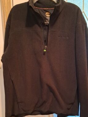 Timberland Men's Black Quarter-Zip Fleece Pullover